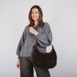 Elie Beaumont - Crescent Brown Shoulder Bag