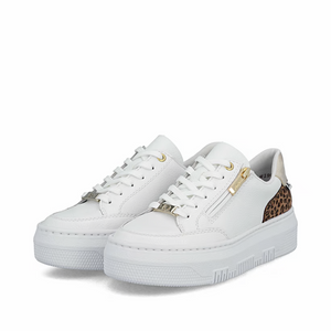 Rieker - M1900 White and Leopard Zip Trainer