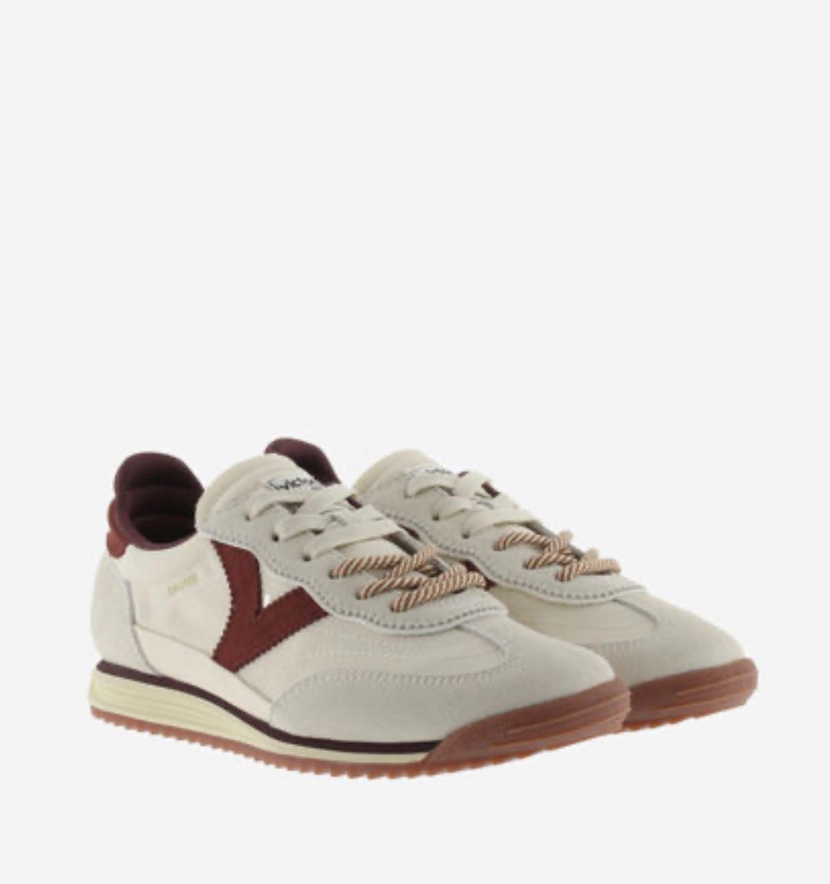 Victoria - 1 158114 Cream/ Burgundy Trainer