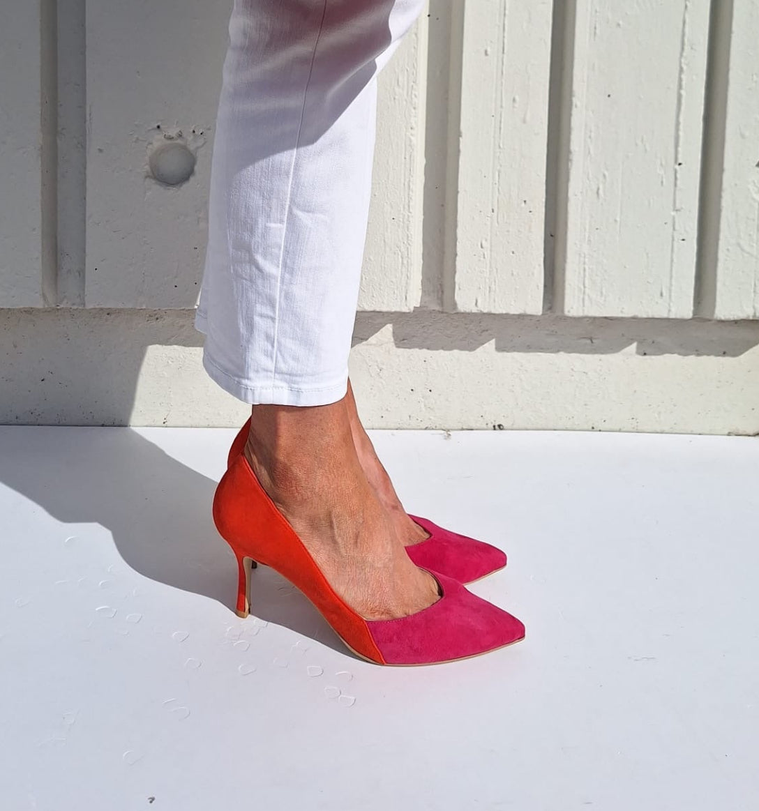 Rachels - Cerise Pink & Orange Court Shoe
