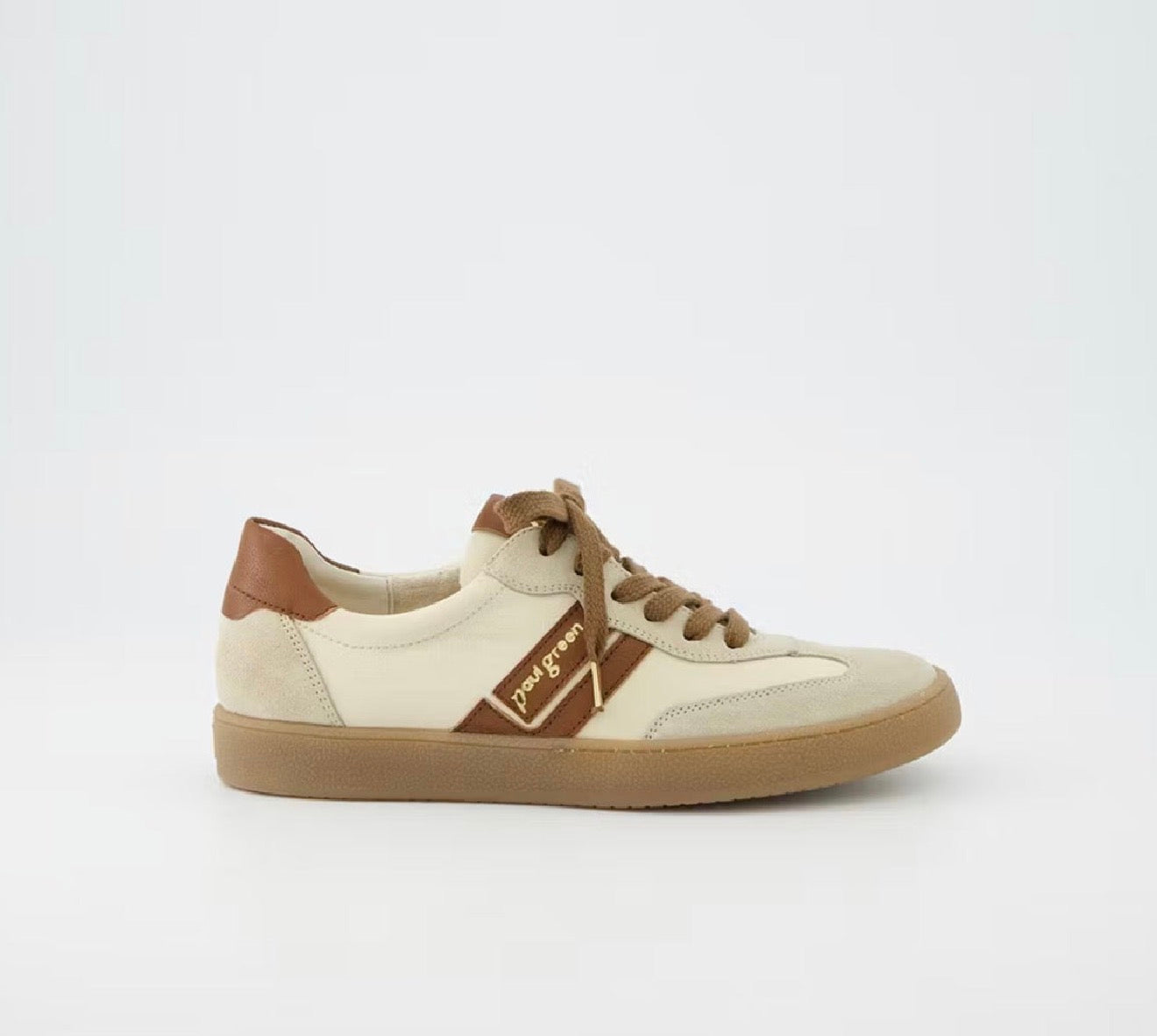 Paul Green - 5437 Cream and Brown Trainer