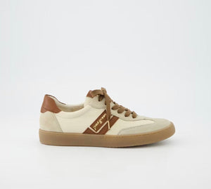Paul Green - 5437 Cream and Brown Trainer