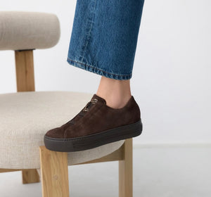 Paul Green - 5529 Brown Suede Elastic Trainer