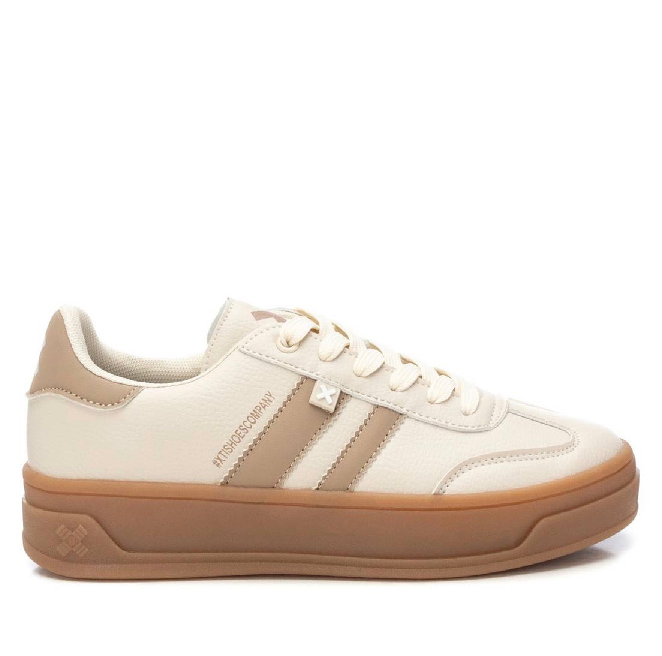 XTI - 143645 Beige Platform Trainer