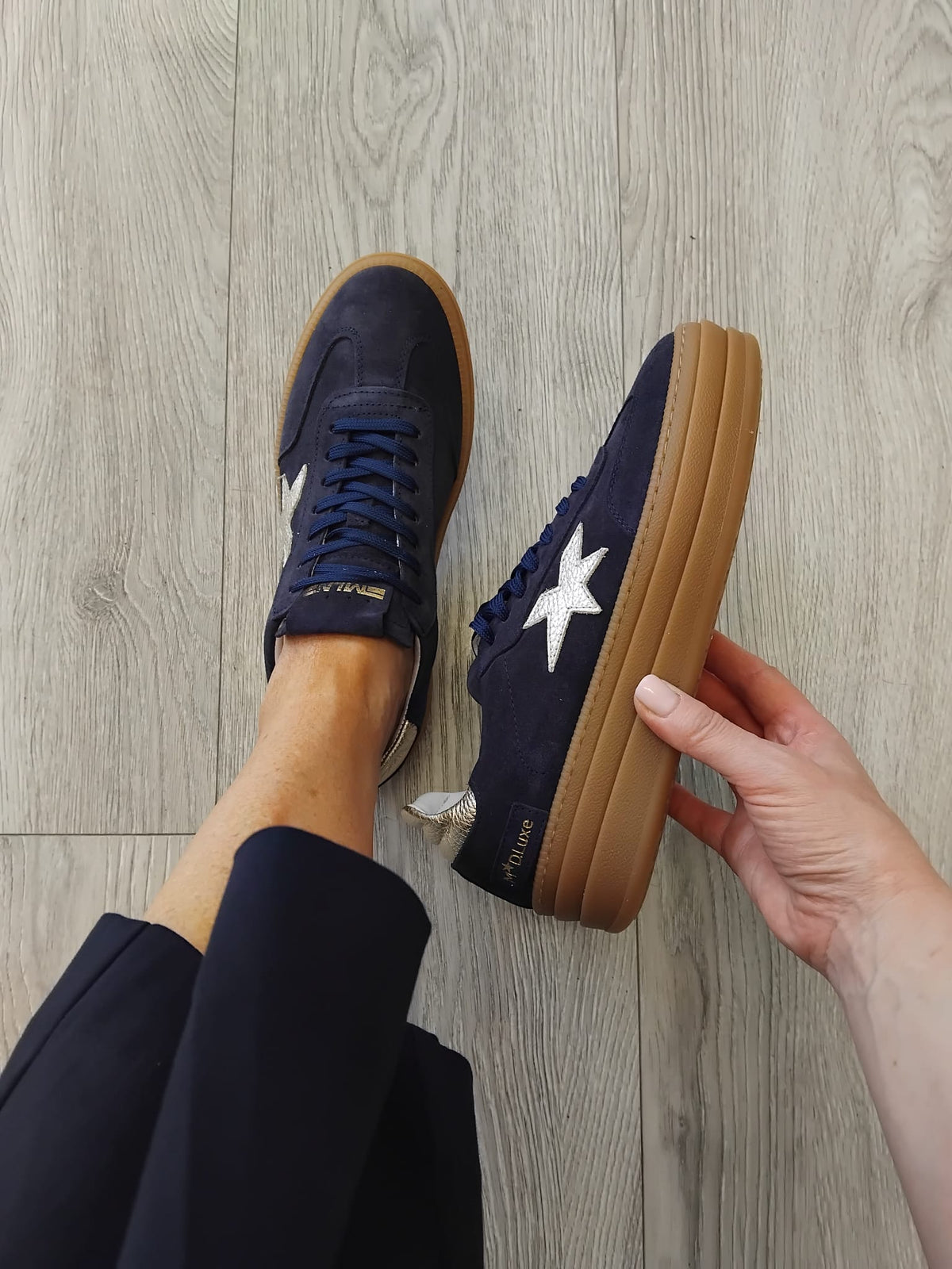 Méliné - 526 Z Navy Platform Retro Trainer