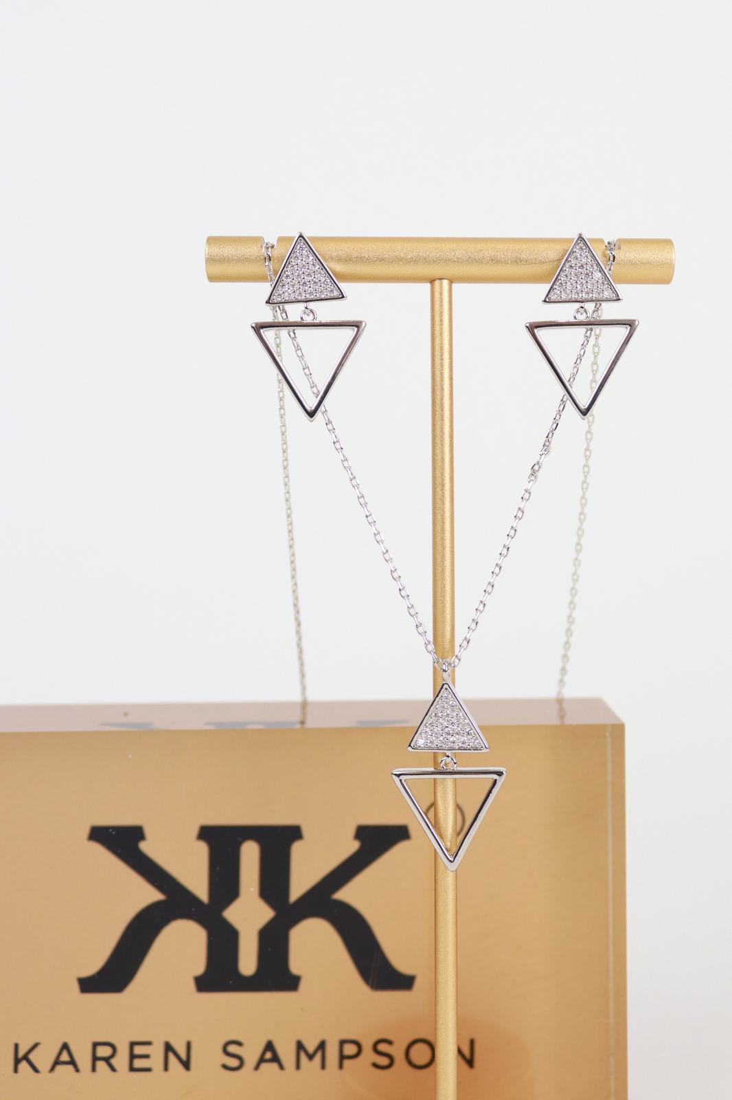 Karen Sampson  - J11950 Triangle Earing & Necklace Set