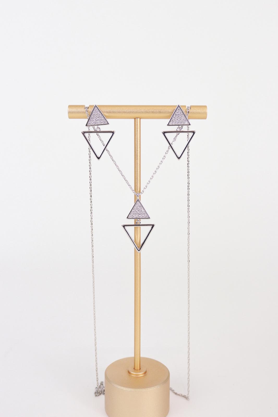 Karen Sampson  - J11950 Triangle Earing & Necklace Set