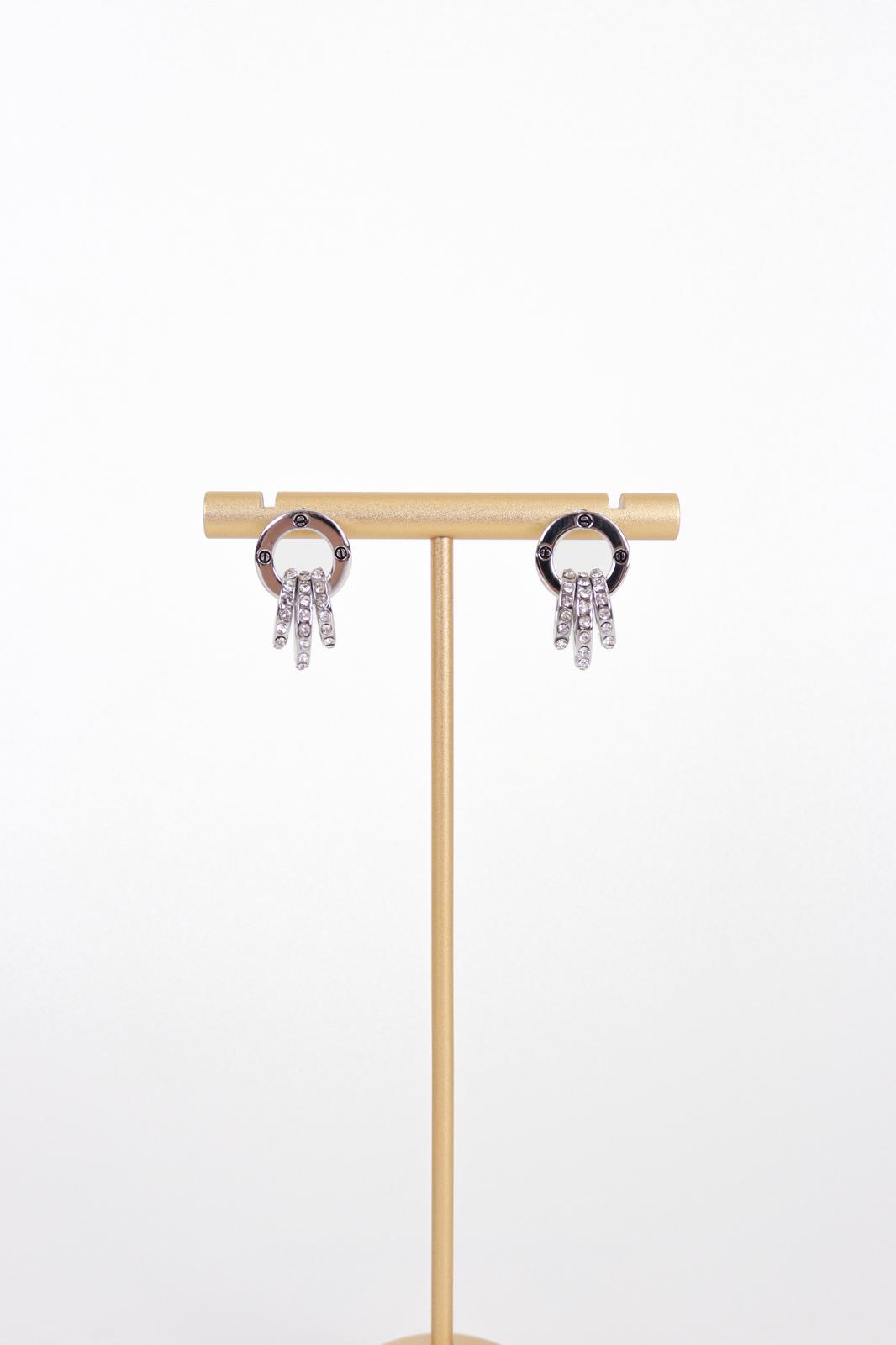 Karen Sampson -J11448 Trio Drop Diamante Earrings