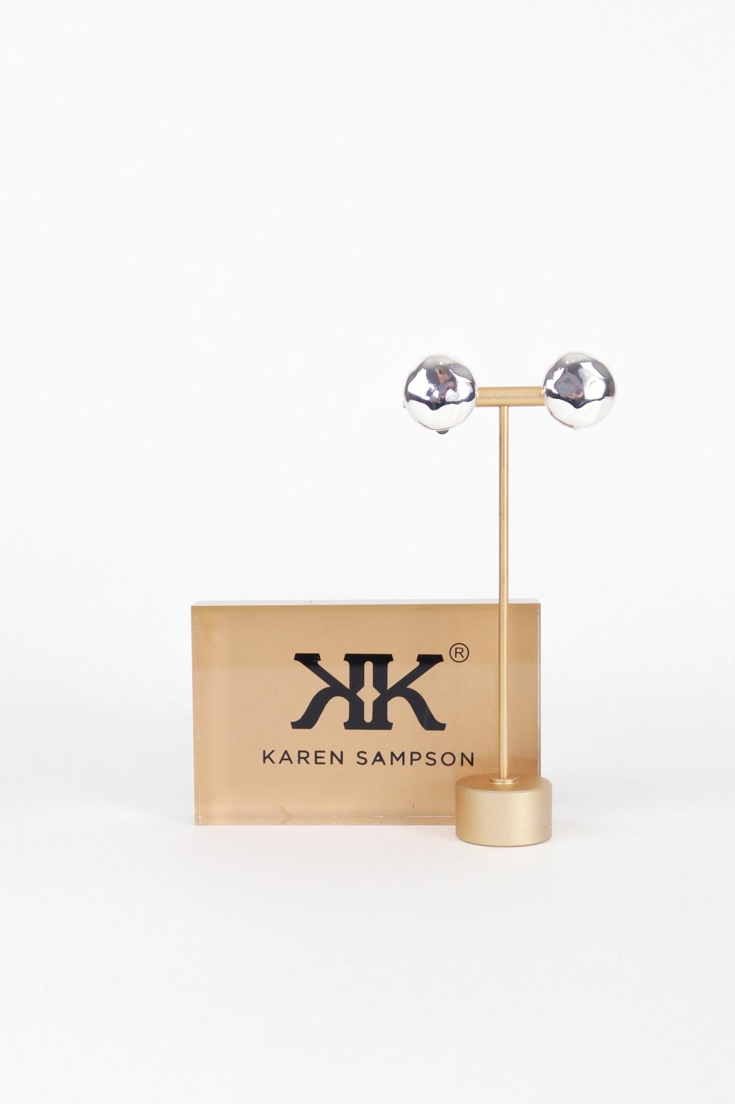 Karen Sampson - J12094 Silver Tone Hammered Disc Clip On Earrings