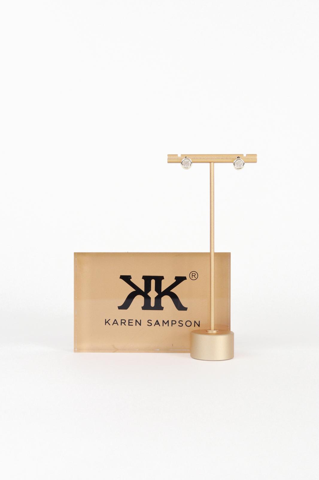 Karen Sampson - J11444 Gold Diamanté Stud Earrings