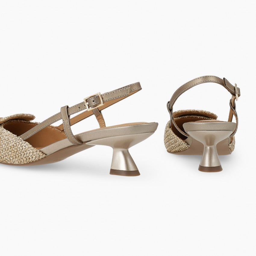 Lodi - A-Casiopea Beige/Gold Slingback