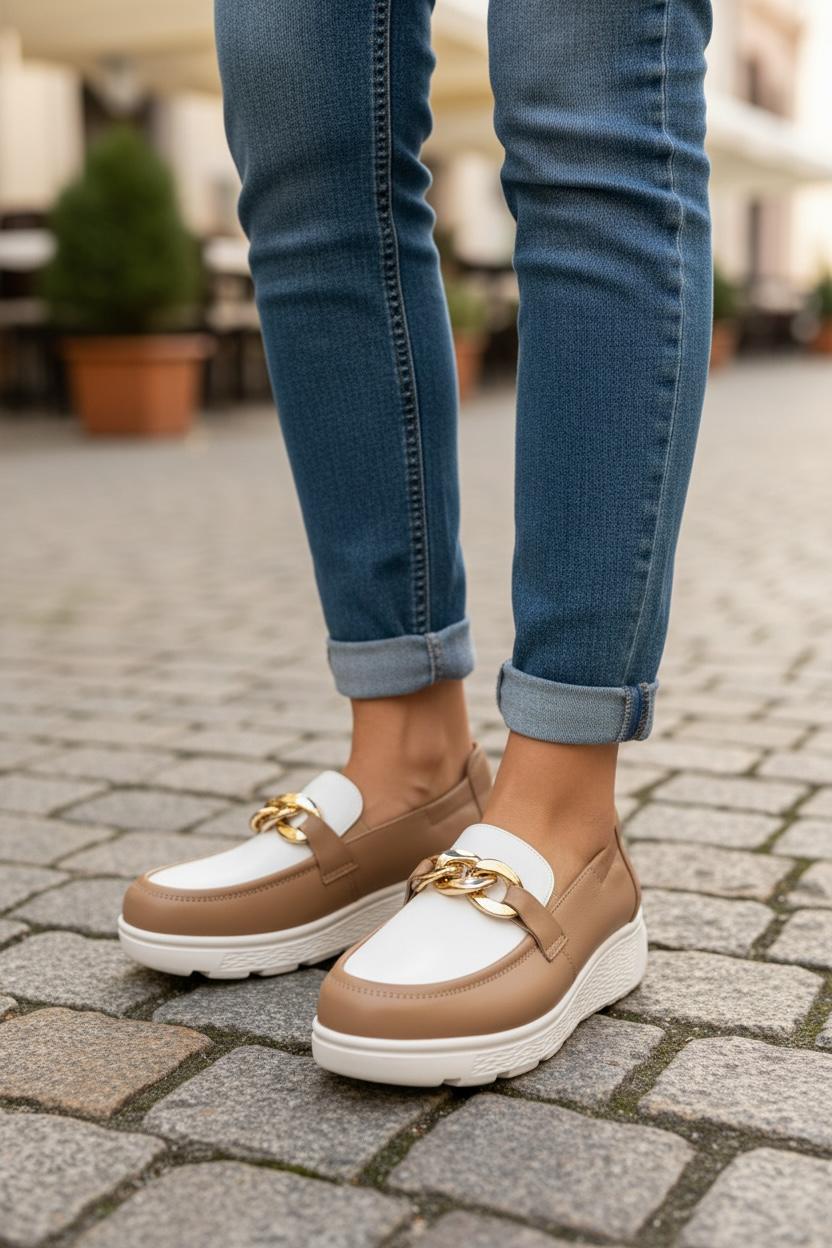 G Comfort - S-2722 Beige/White Loafer
