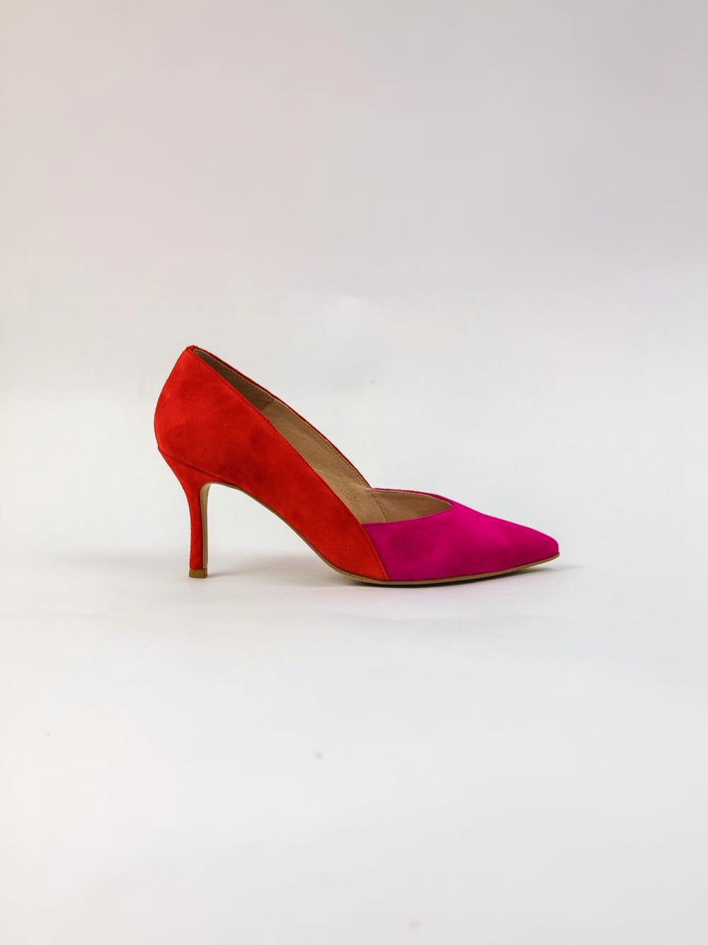 Rachels -Z6895 Pink and Orange V Court Shoe