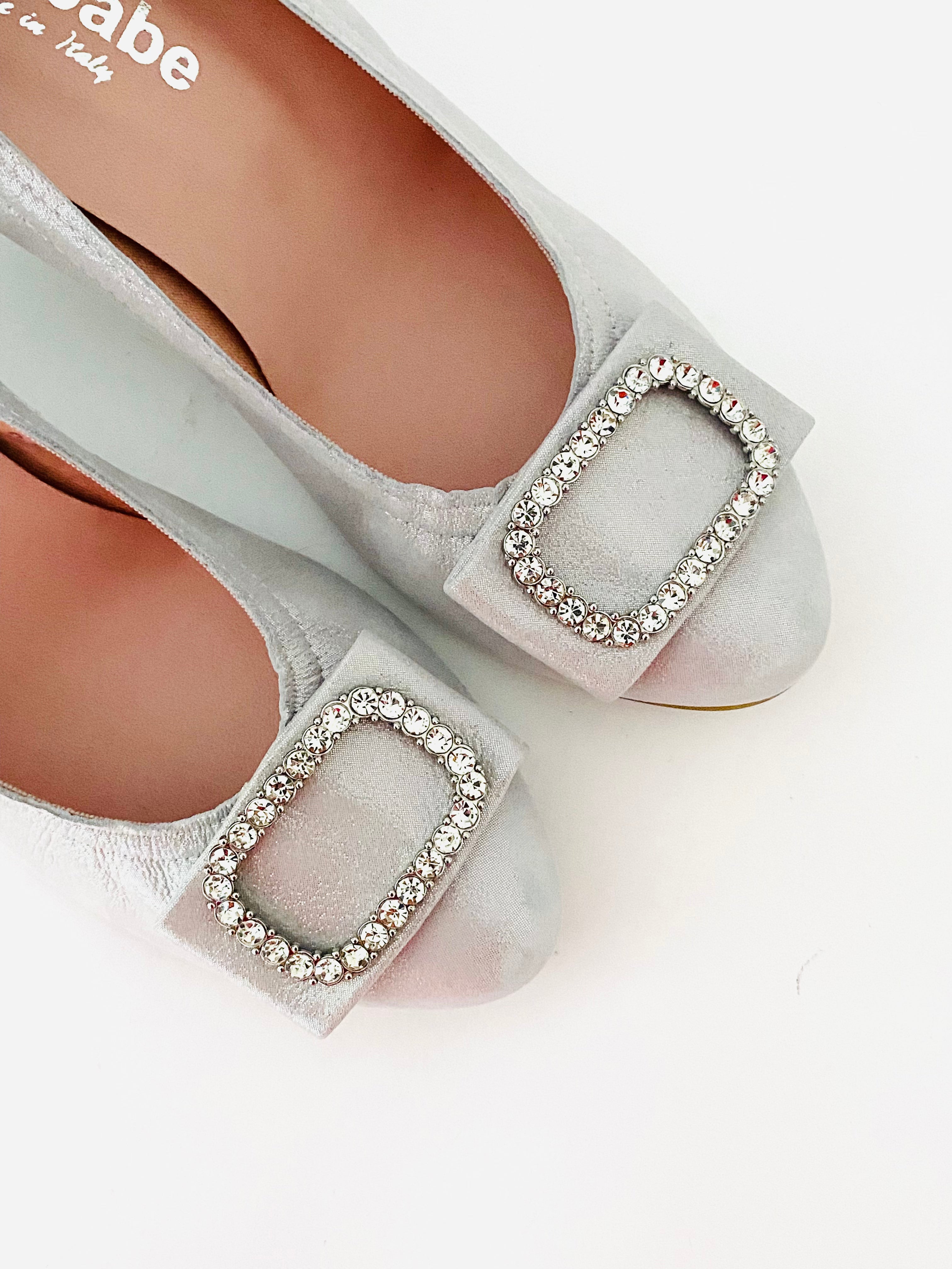Le Babe - 3037 Silver Diamonte Kitten Heel