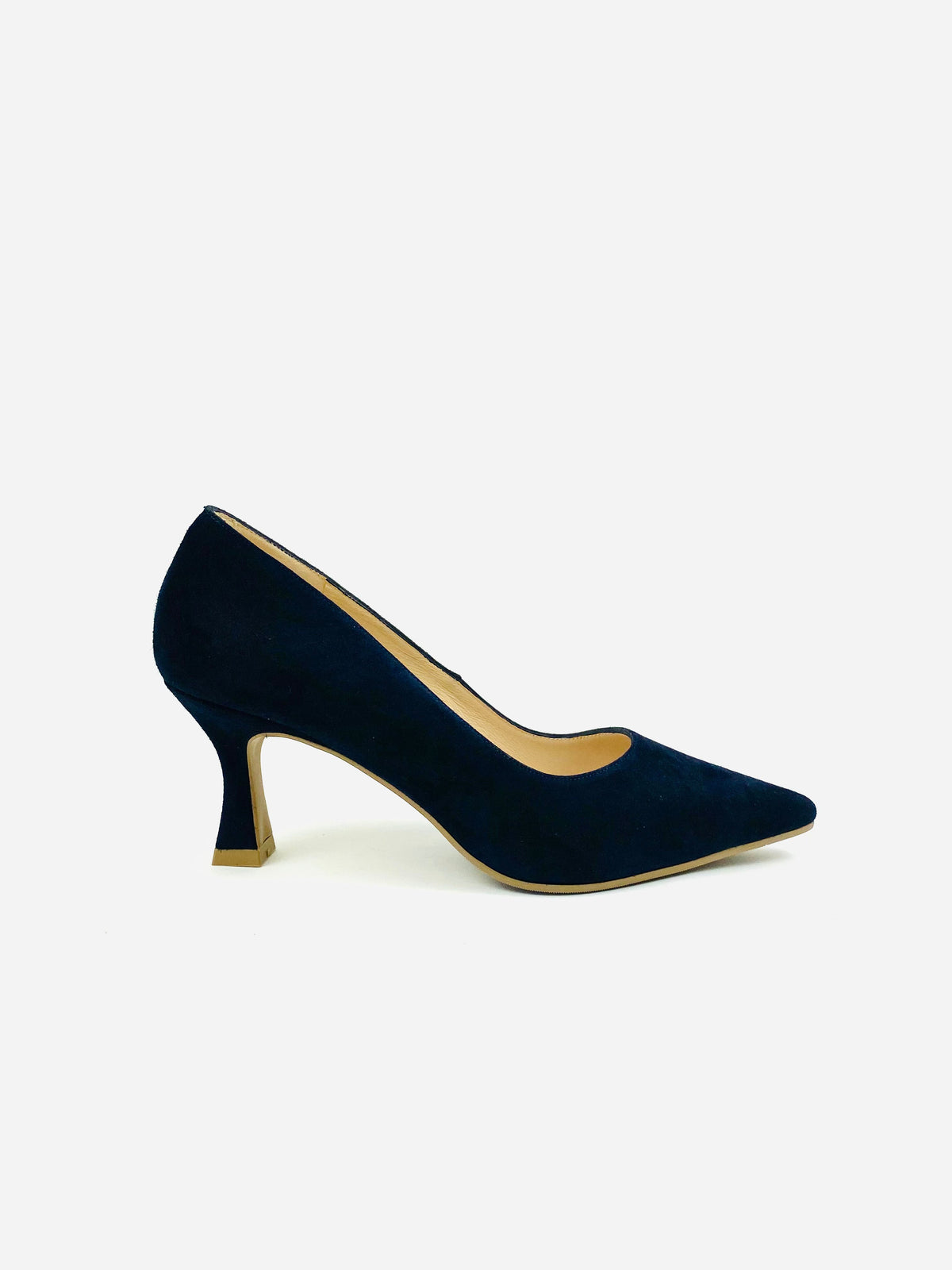 Lodi - Jona Navy Suede Court with a Kitten heel