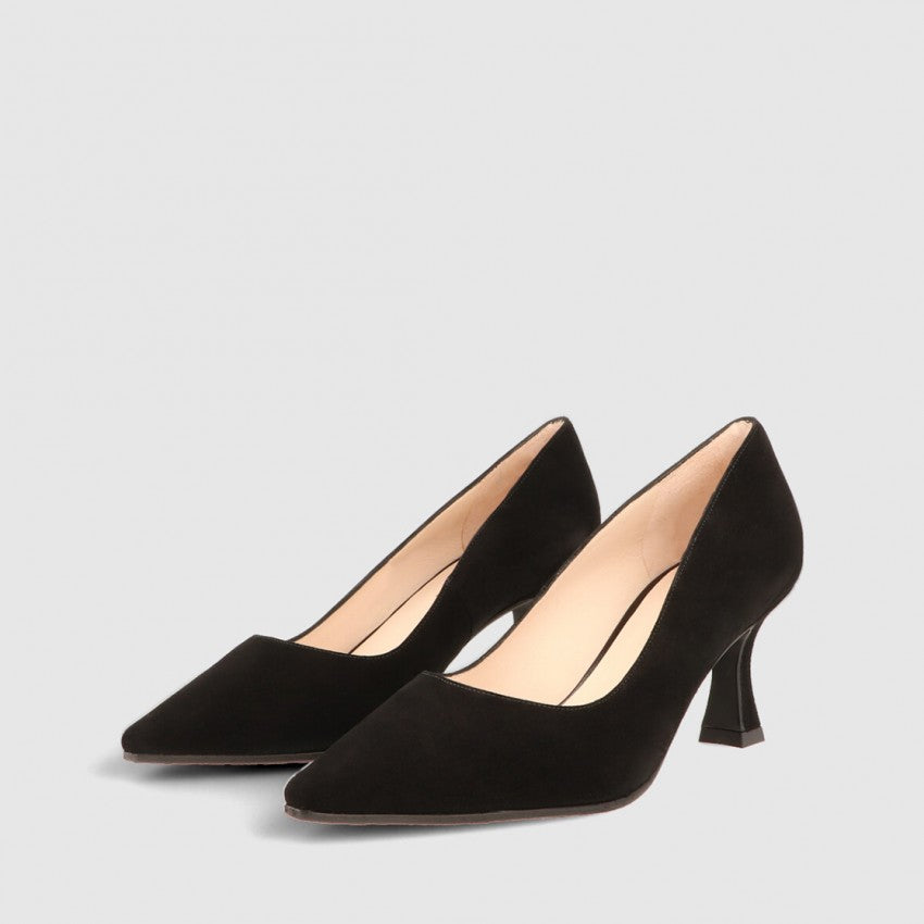 Lodi - Jona Black Suede Court with a Kitten heel