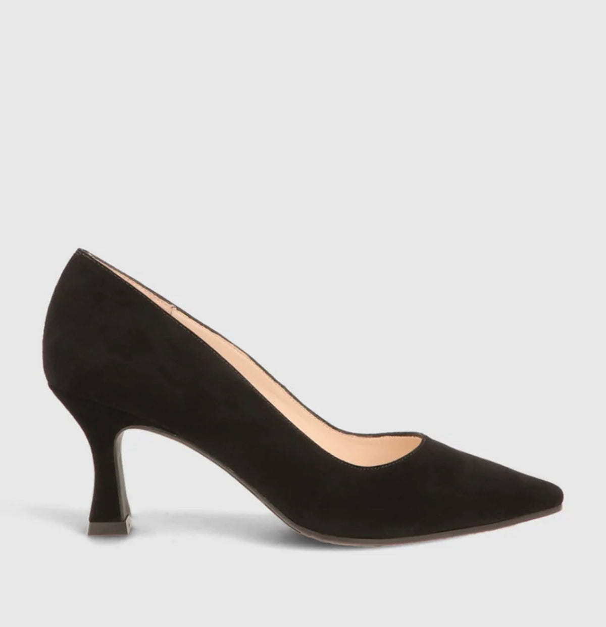 Lodi - Jona Black Suede Court with a Kitten heel