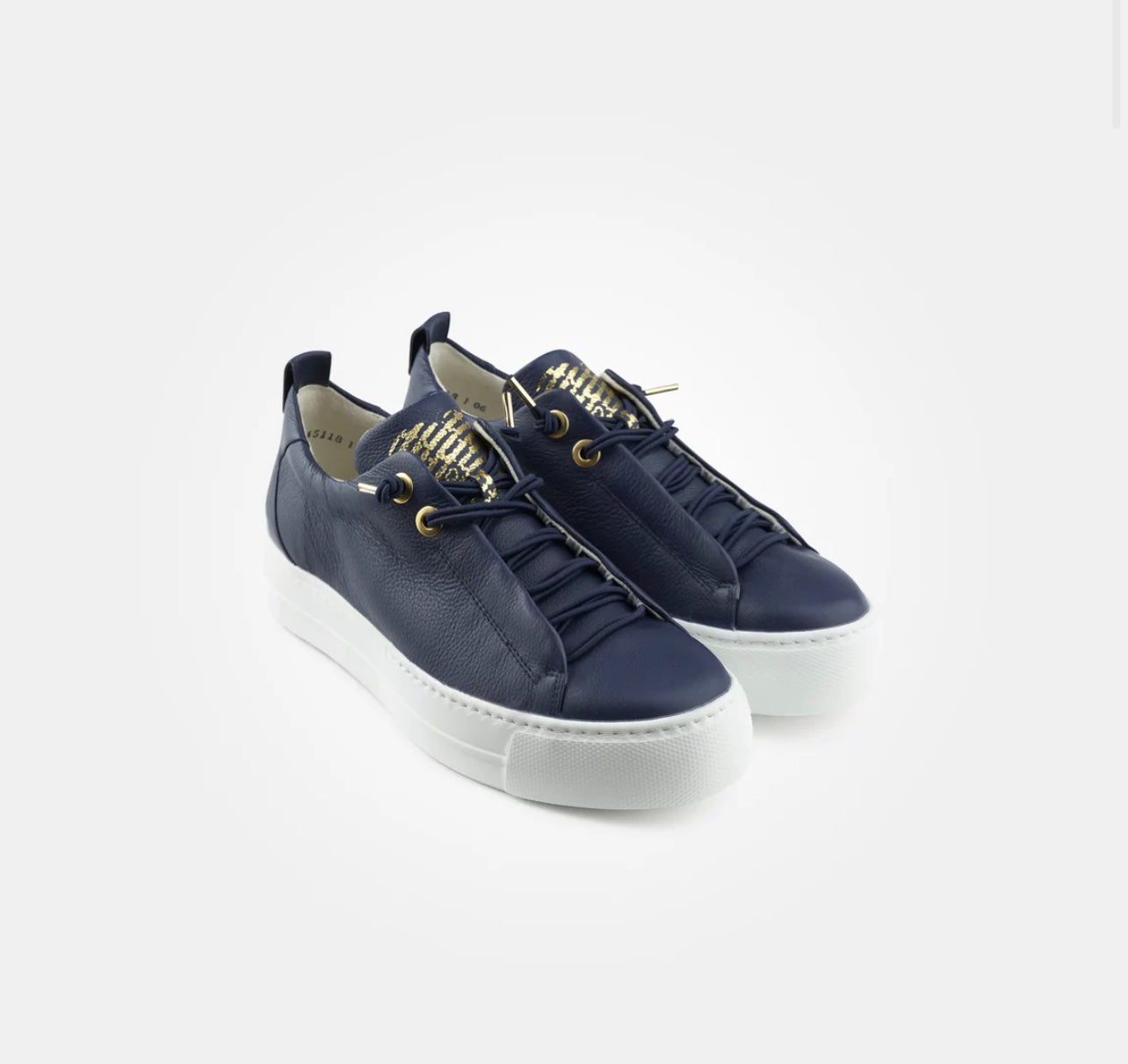 Paul Green - 5017 Navy Leather Elastic Trainer