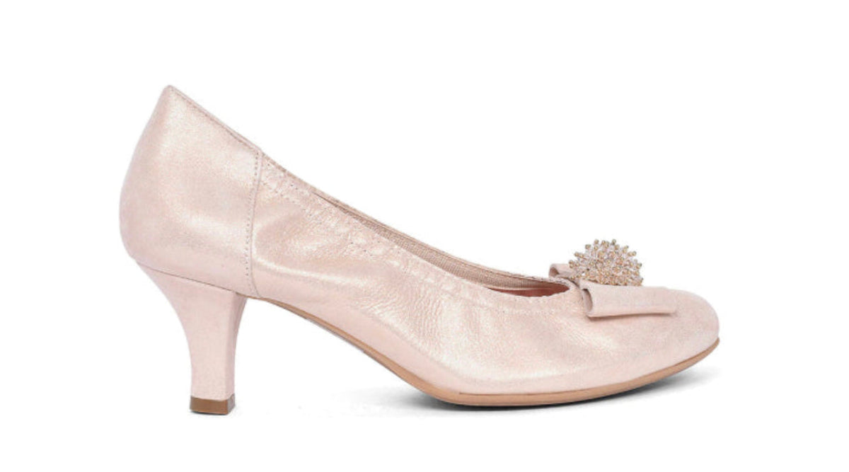 Le Babe - 3047 Blush Pink Court Shoe with a Kitten Heel*