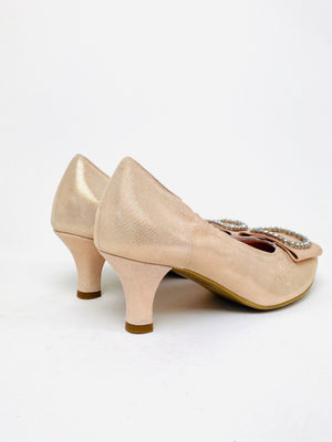 Le Babe - 3037 Dusky Pink Diamonte Kitten Heel