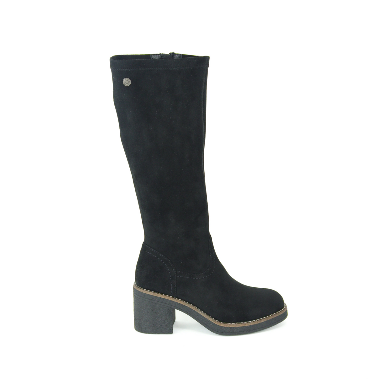 Refresh - 173037 Black Suede Knee High
