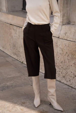Anna - Brown Bermuda Trousers