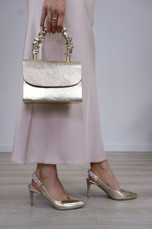 Rachels - S7985 Gold Diamanté Slingback
