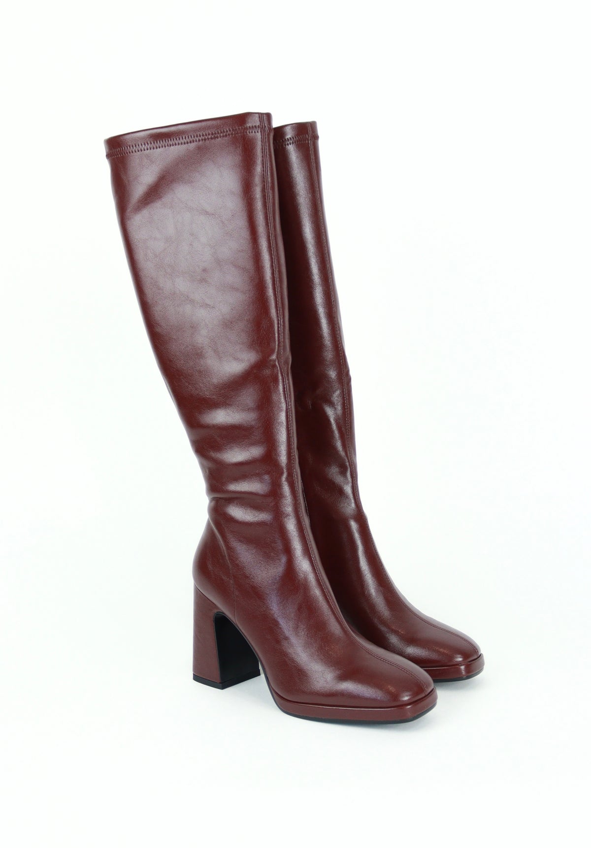 Lodi - Limbo Burgundy Platform Knee High Boot