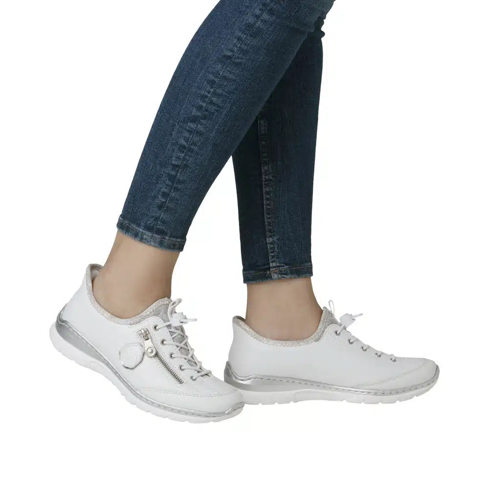 Rieker - L32F1 White Slip On Trainer