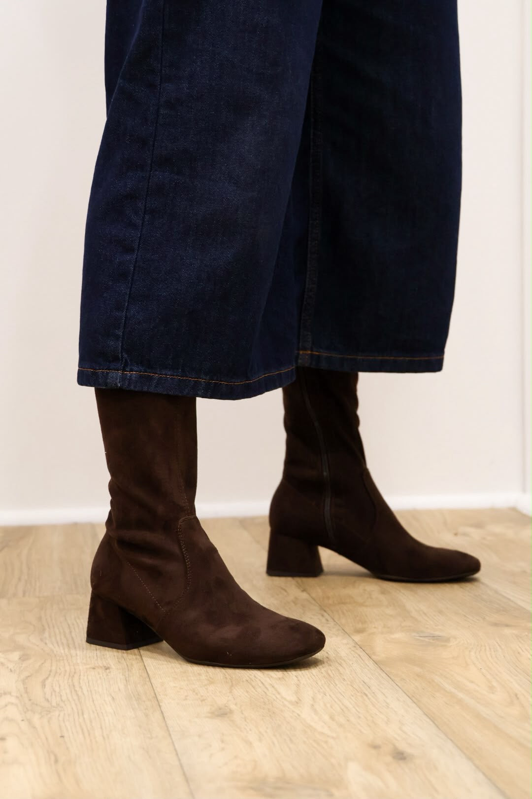 Wonders - G-5531 Brown Sock Knee High Boot