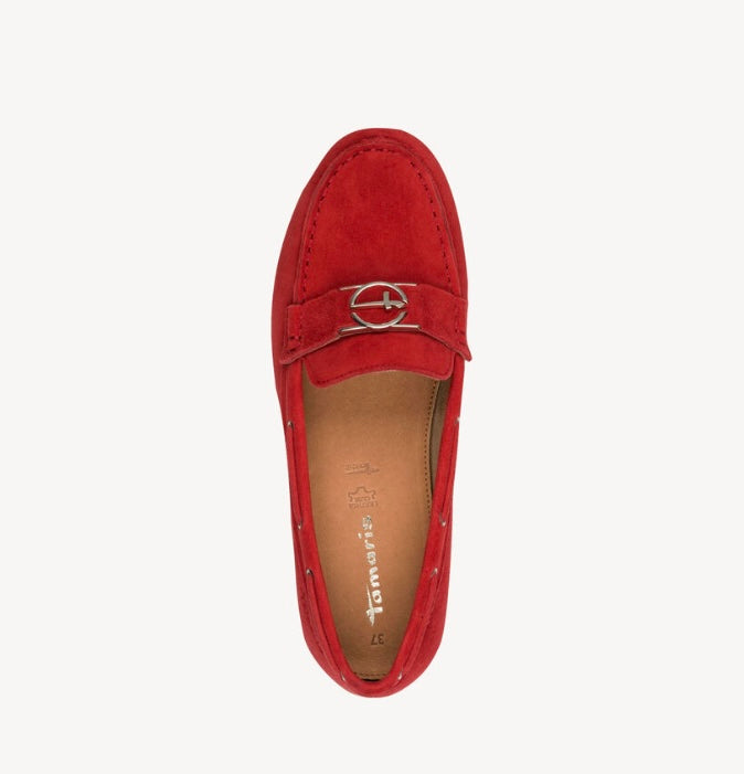 Tamaris - 24630 Red Suede Loafer