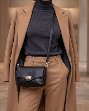 Elie Beaumont - Twist Black Crossbody Bag