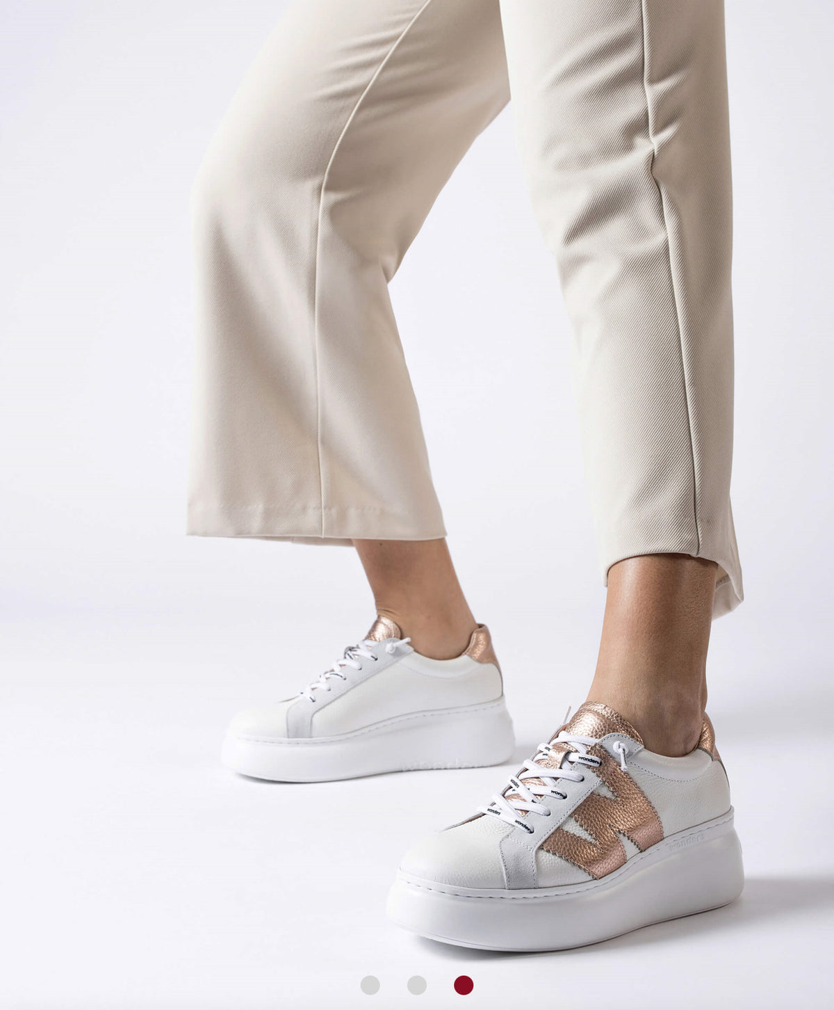 Wonders - A2670 White and Rose Gold Trainer