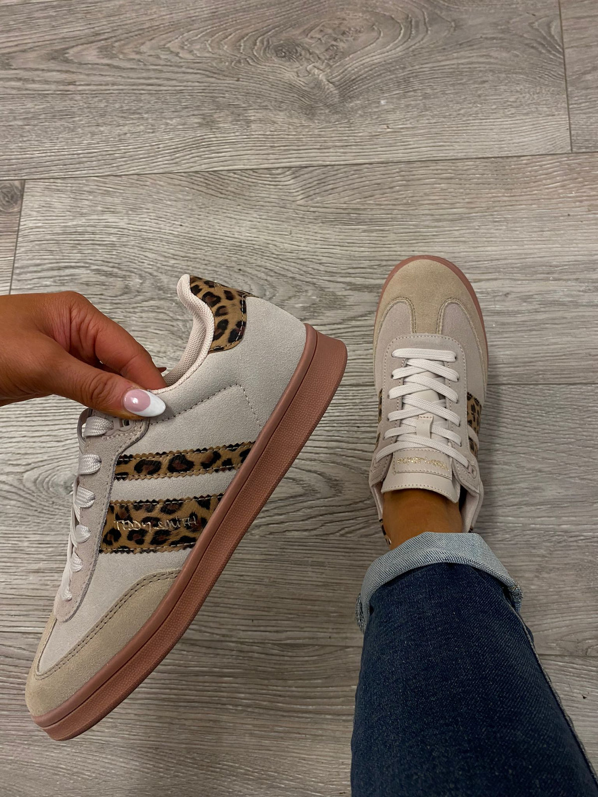 Teddy Smith - 120007 Beige and Leopard Trainer