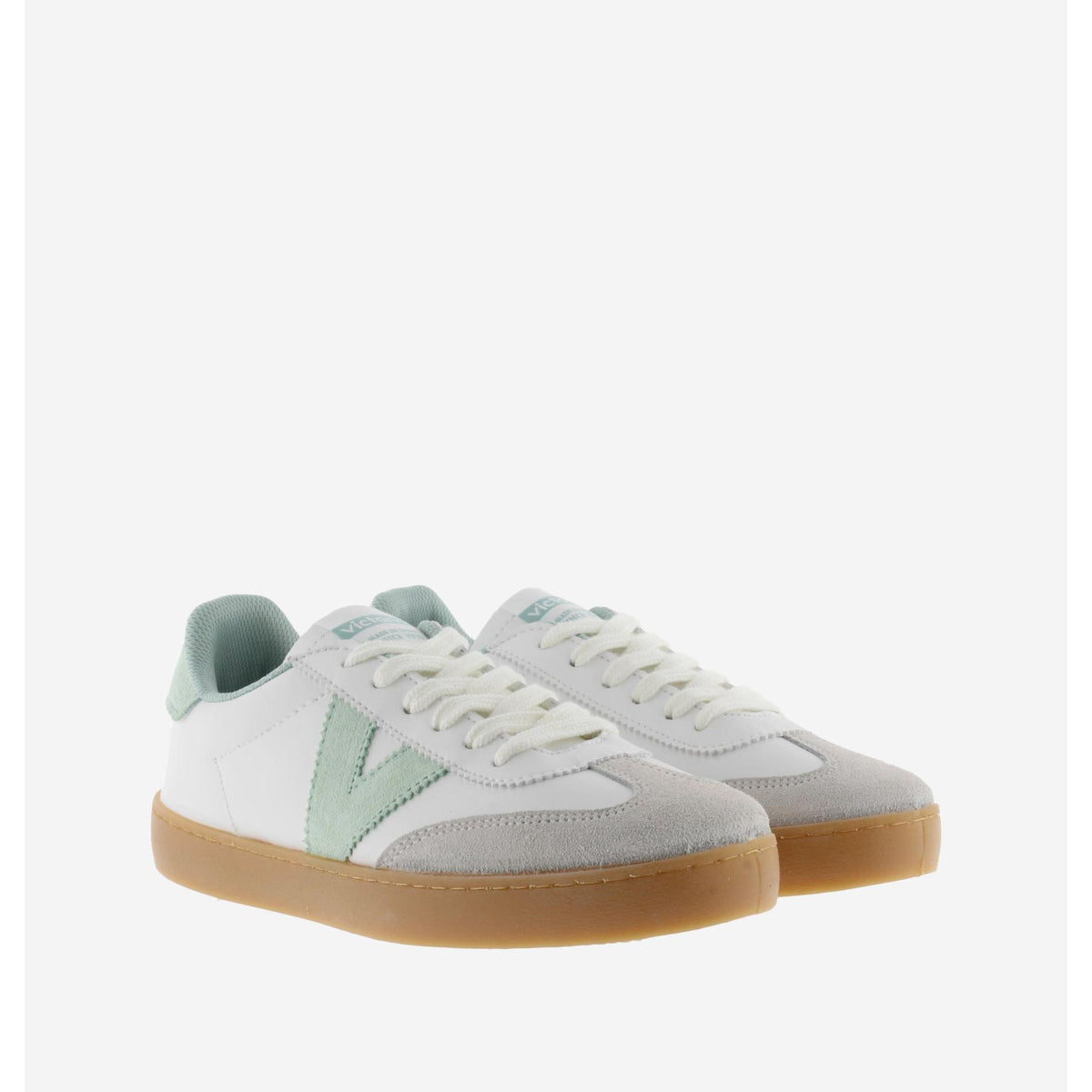 Victoria - 1 126206 White and Mint Green Trainer