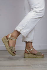 Viguera - 2309 Gold Buckle Espadrille