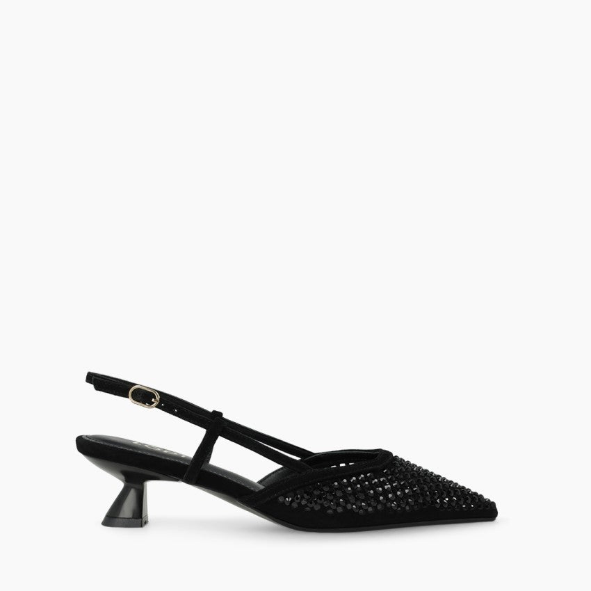 Lodi - Casia Black Kitten Heel Slingback