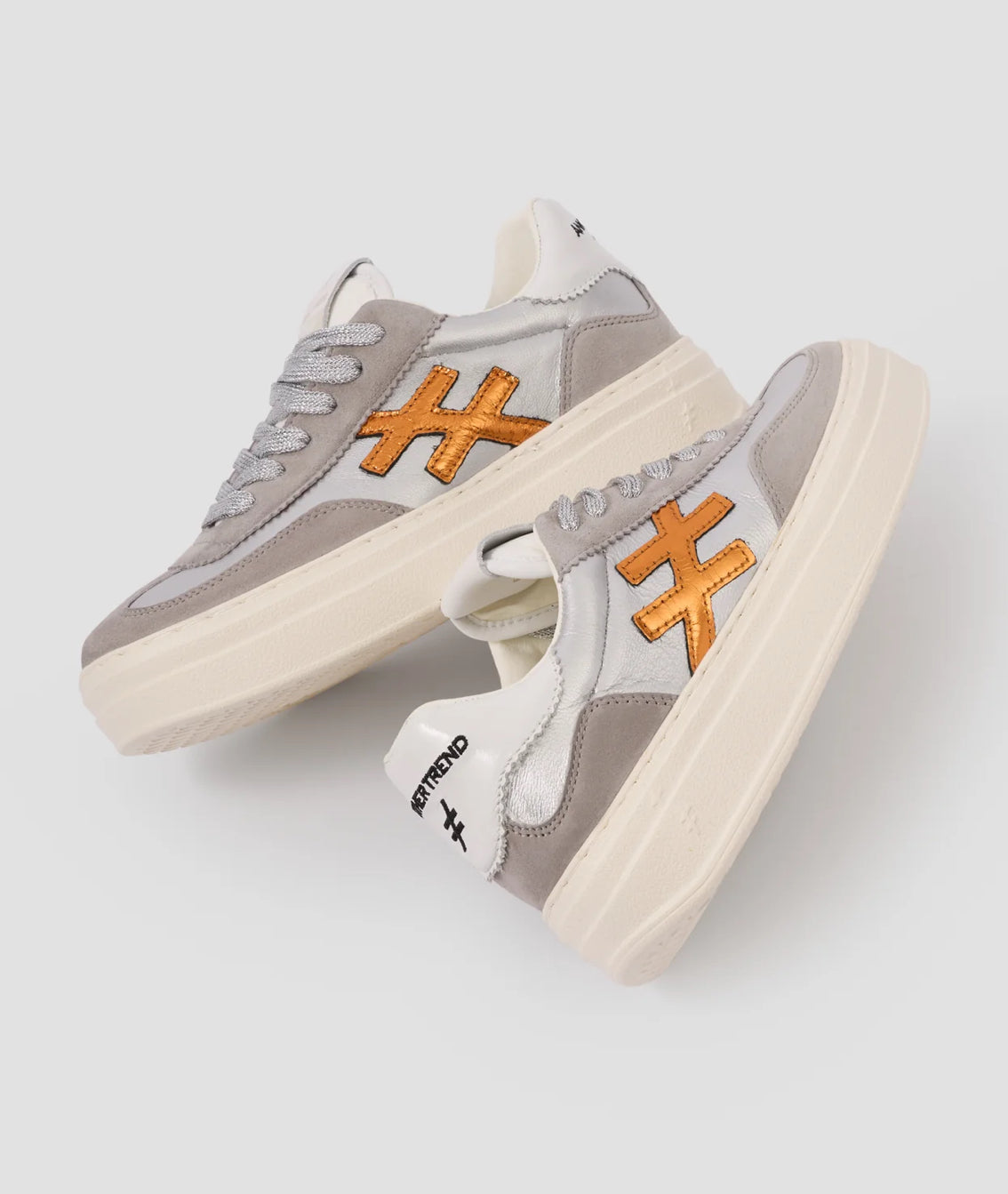 Another Trend - A035m338 Grey and Silver Platform Trainer