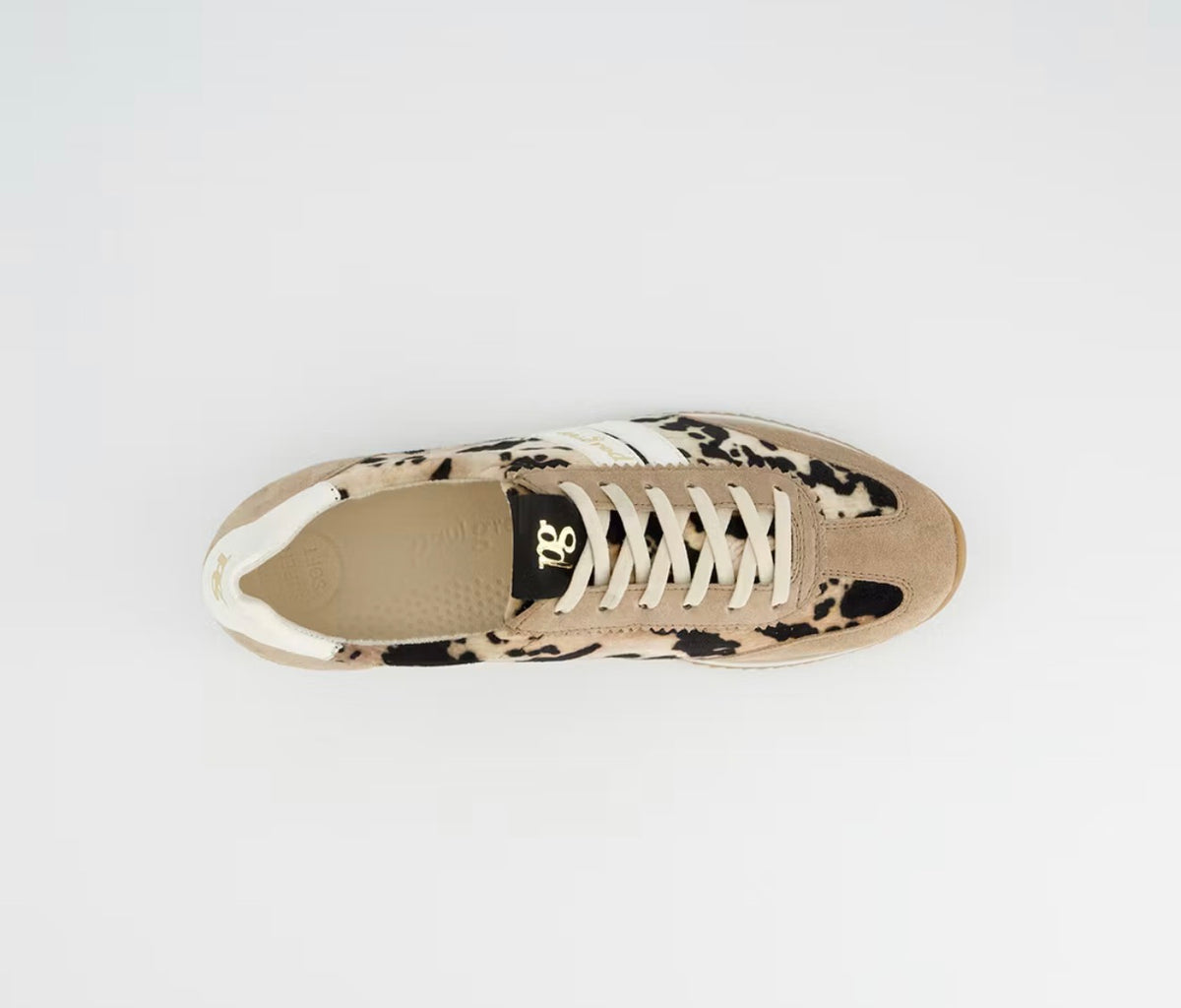 Paul Green - 5453 Beige and Leopard Trainer