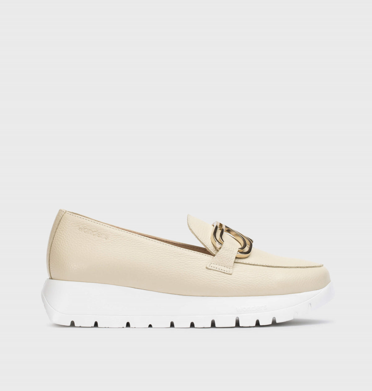 Wonders - A-2462 Beige Leather Wedge Moccasin