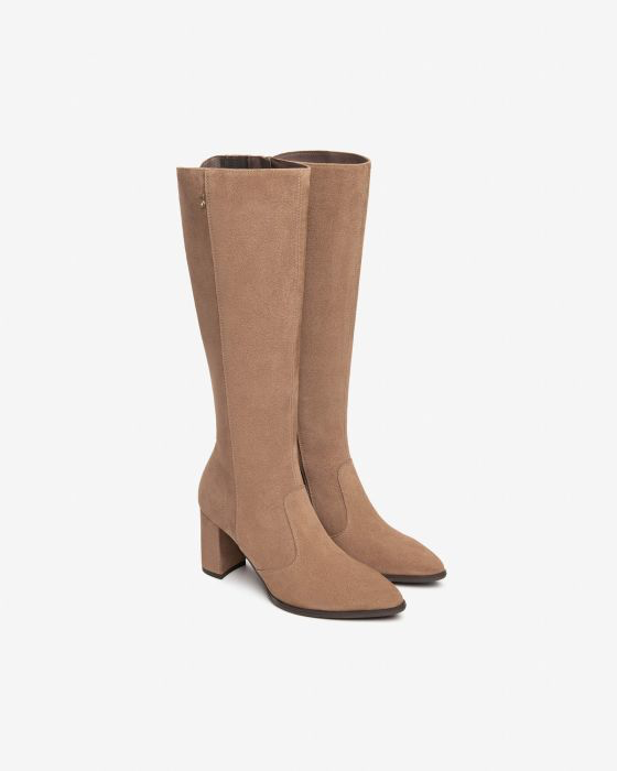 NeroGiardini - I514344D Beige Suede Knee High