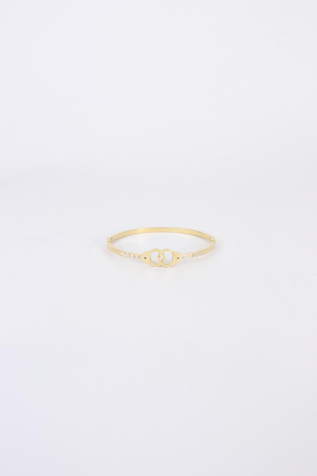 Karen Sampson - J11662 Gold Handcuffs Bracelet