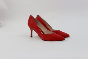 Rachels - Z6895 Red Suede Court Shoe