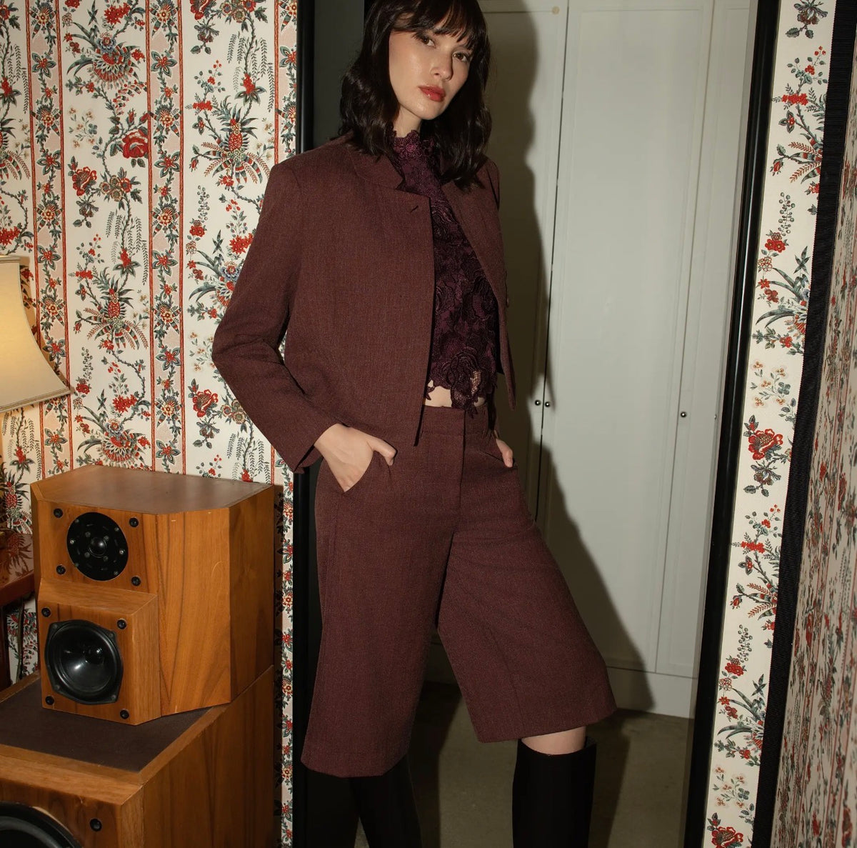 Anna - Burgundy Bermuda Shorts