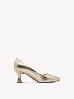 Marco Tozzi - 22420 Gold Kitten Heel Court Shoe
