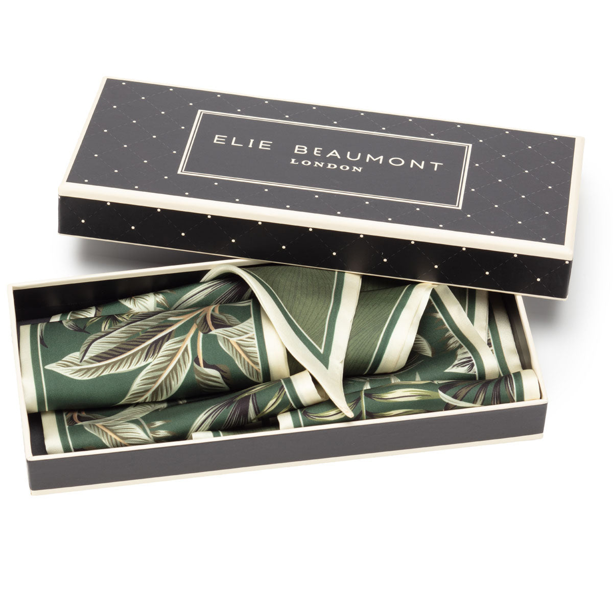 Elie Beaumont - Silk Green Multi Neck Scarf