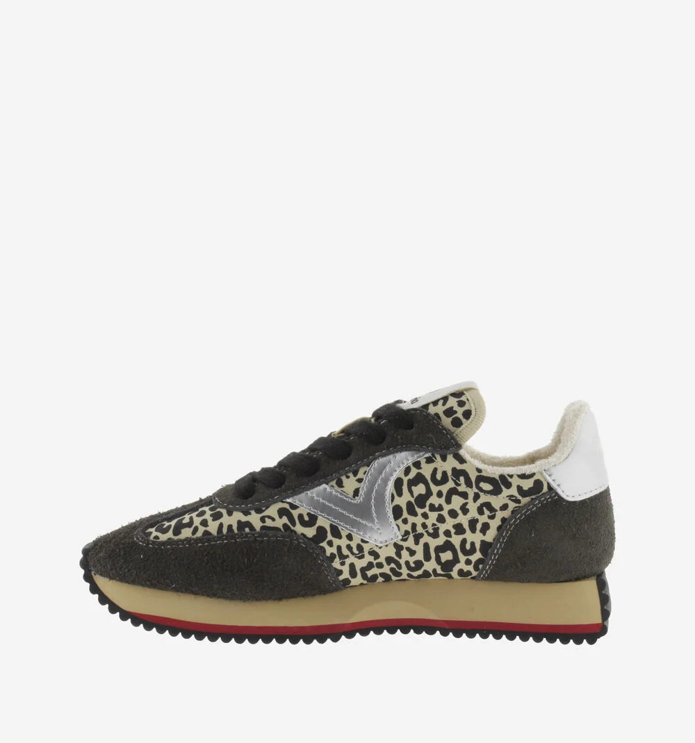 Victoria - 1 134116 Black and Cream Print Trainer