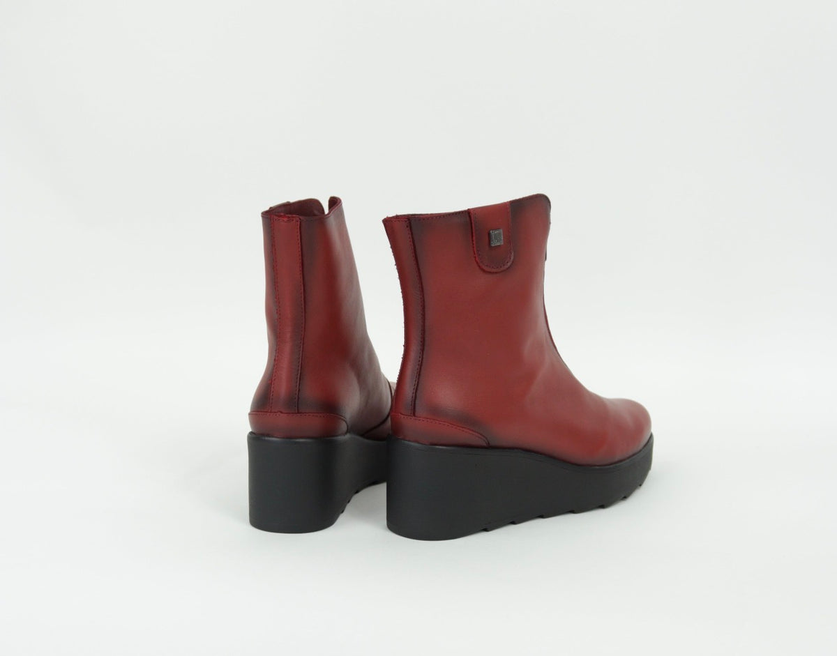 Jose Saenz - 6426 Red Zip Wedge Boot