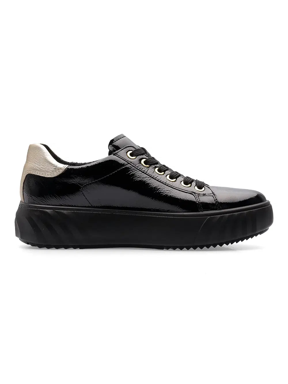 Ara - 46523 Black Patent Trainer [Wide Fit]