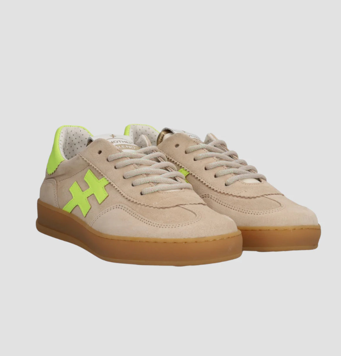 Another Trend - [A04211 Lino]Taupe and Neon Trainer [Generous Fit]